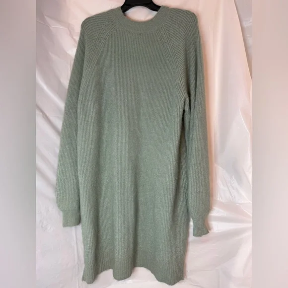 H&M Sage Green Crewneck Knit Sweater Dress - Picture 2 of 6